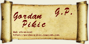 Gordan Pikić vizit kartica